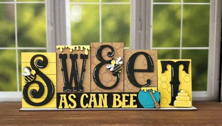 Honey Farm/ Sweet As Can Bee Reversible Block - DIY Wood Blank for Painting and Crafting