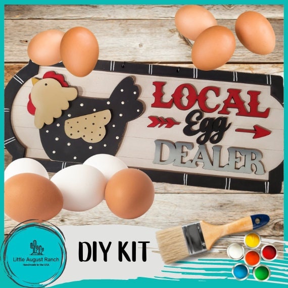 Local Egg Dealer Chicken Sign - Wood Blanks for Painting and Crafting