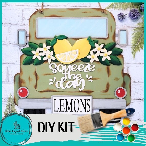 Squeeze the Day Lemon Truck- DIY Wood Blanks for Painting and Crafting