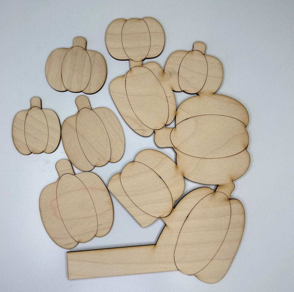 Pumpkins Seasonal Bucket Door Hanger Insert- Wood Blanks for Painting and Decorating