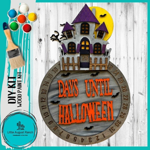 Halloween Countdown Calendar DIY Wood Kit- DIY Wood Blank for Painting and Crafting