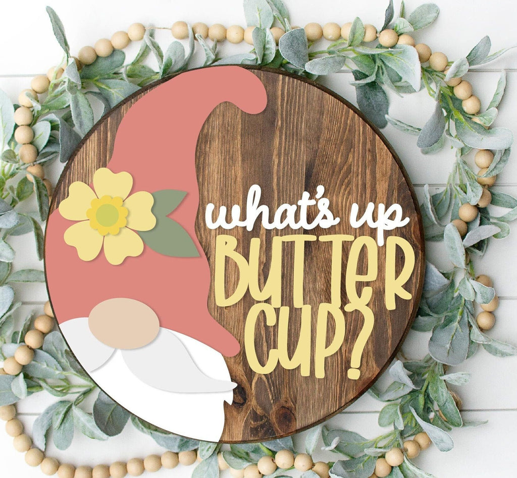 What&#39;s Up Buttercup? Gnome Summer Door Hanger DIY Kit - Paint Kit Wall Hanging