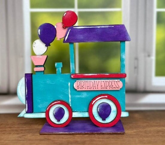 Birthday Train Set - Wood Blanks for Crafting and Painting