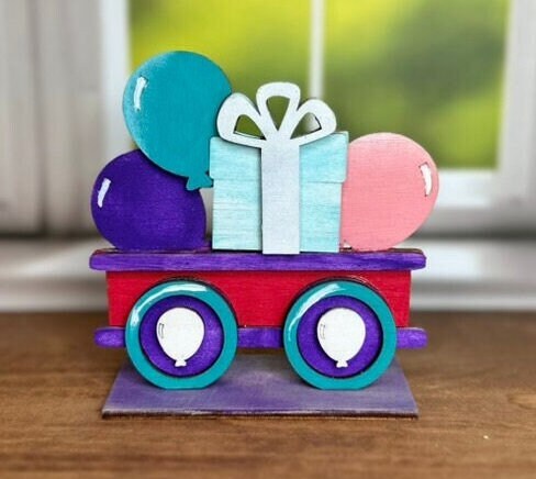 Birthday Train Set - Wood Blanks for Crafting and Painting