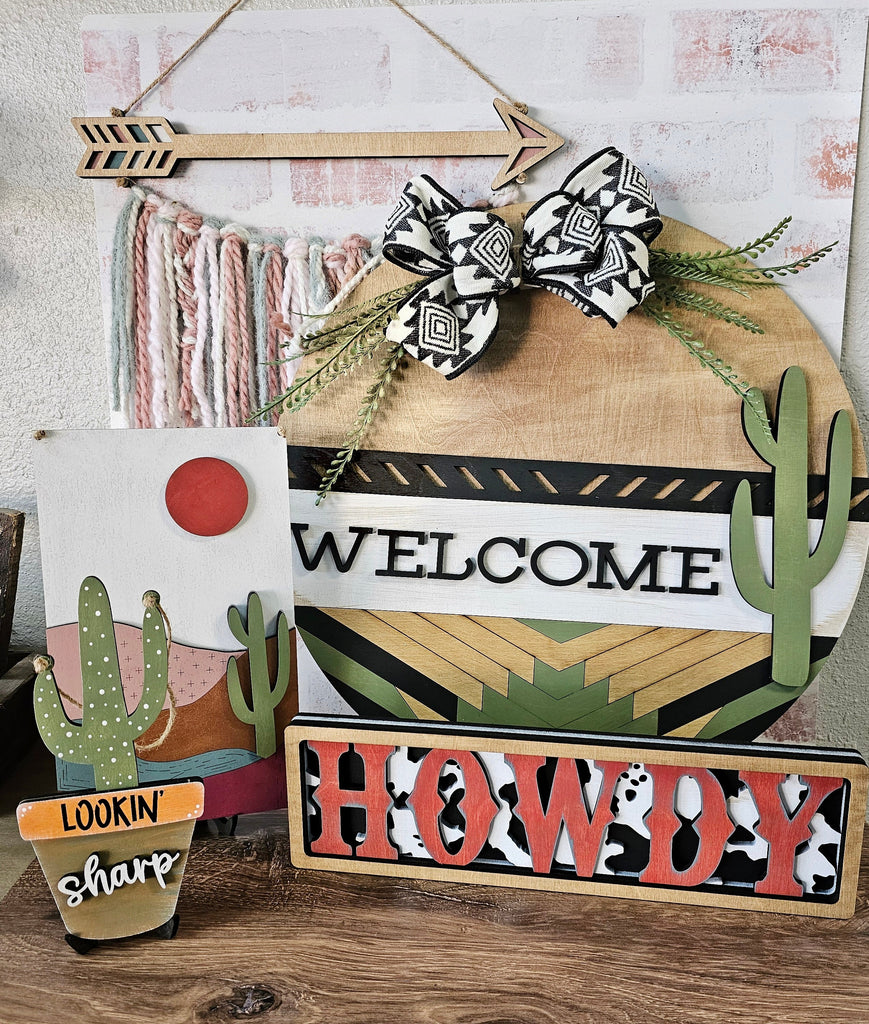 Cactus Boho Welcome Hanger - Wood Blanks to Paint and Craft