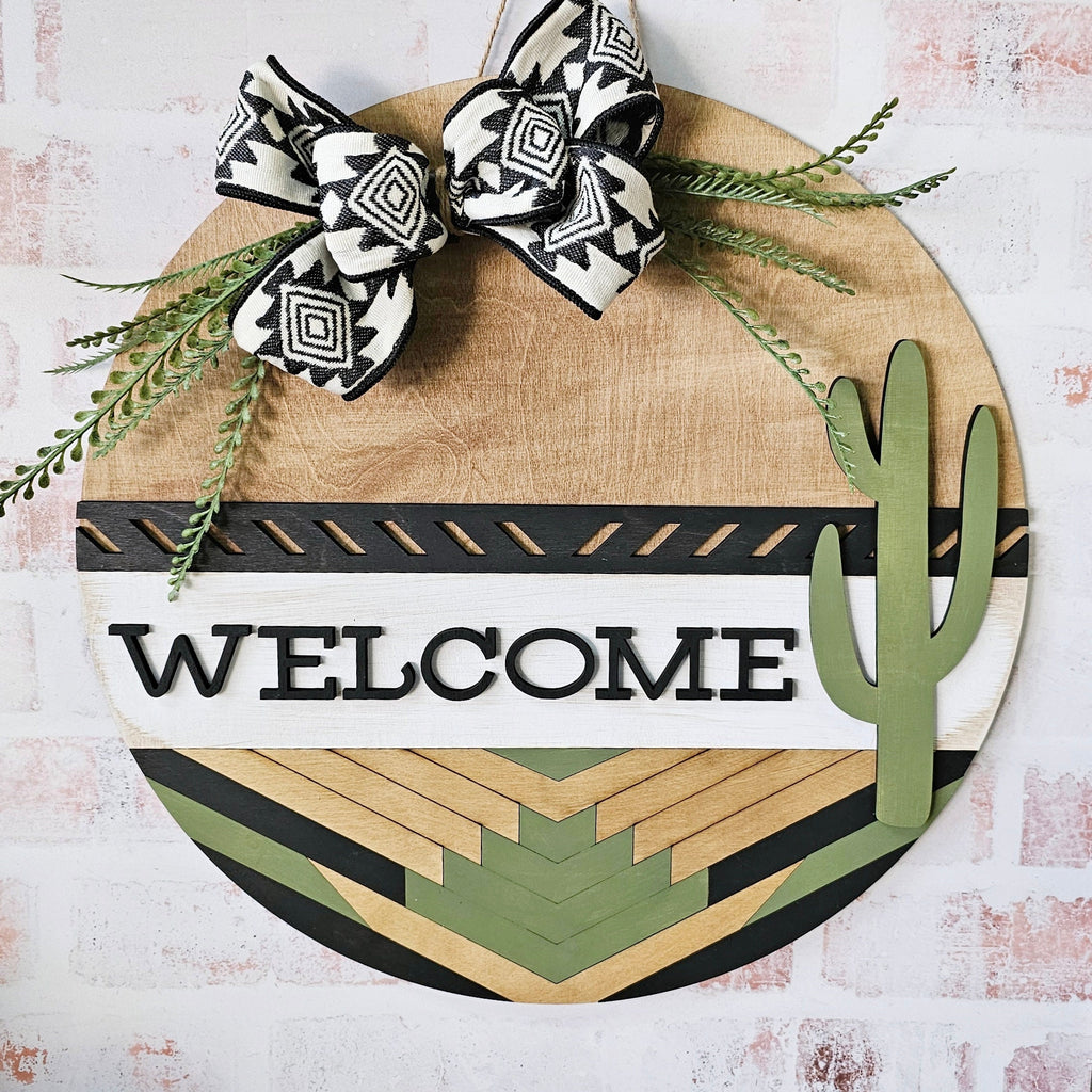 Cactus Boho Welcome Hanger - Wood Blanks to Paint and Craft