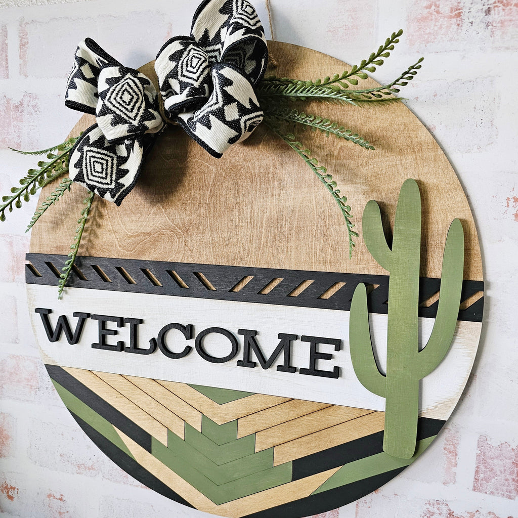 Cactus Boho Welcome Hanger - Wood Blanks to Paint and Craft