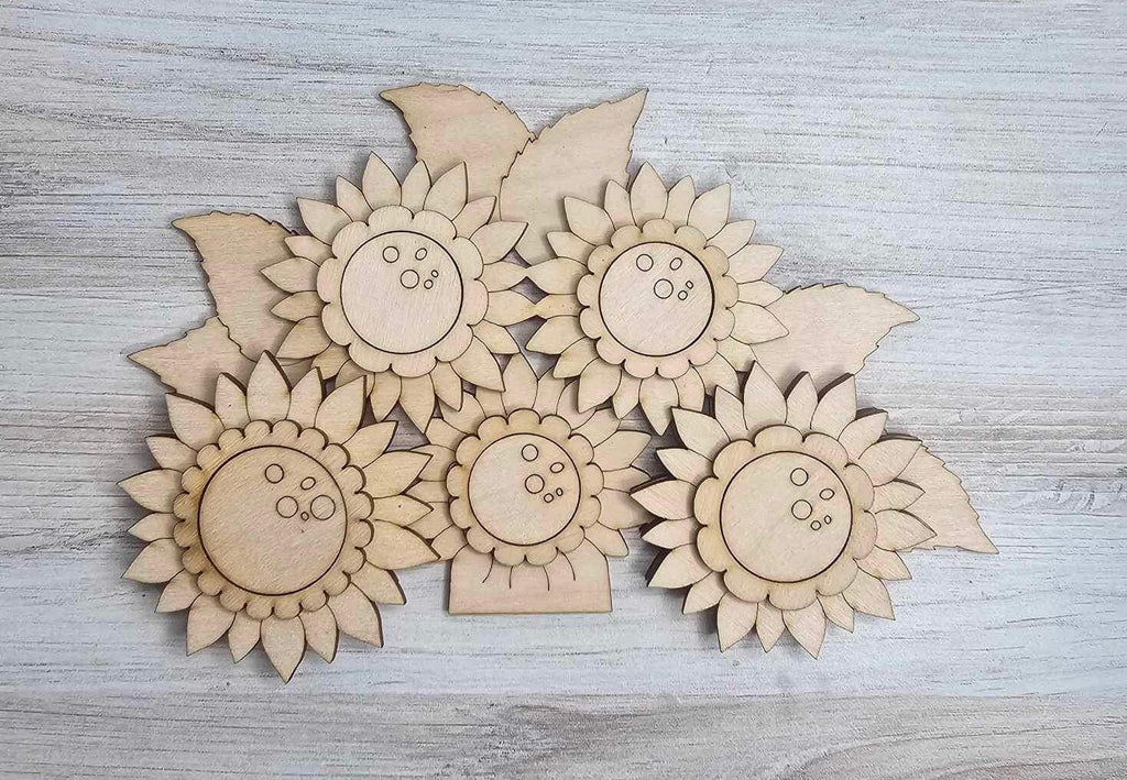 DIY Sunflower Basket Insert for Interchangeable Basket Decor - Wood Blank for Painting