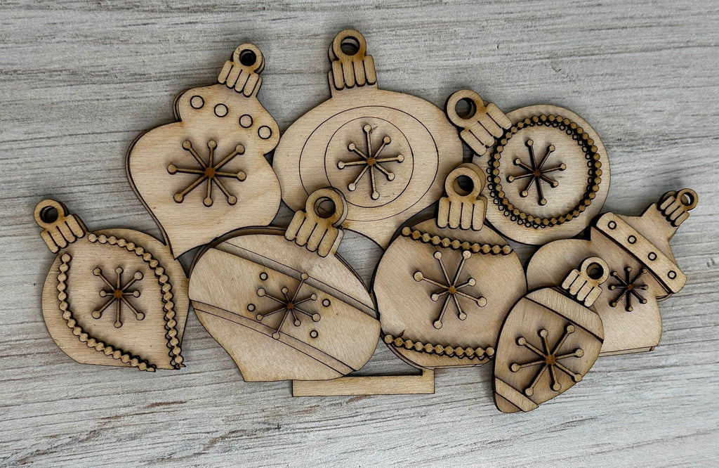 DIY Christmas Ornaments Insert for Interchangeable Basket Decor - Wood Blank for Painting