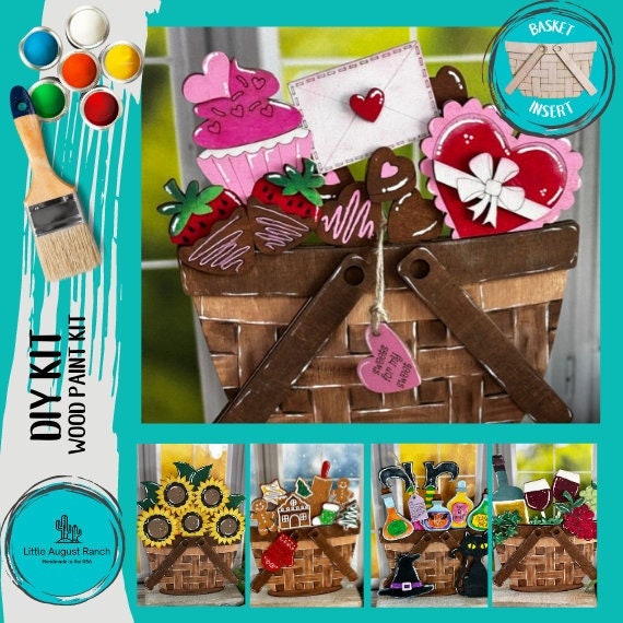 DIY Valentine&#39;s Chocolate for Interchangeable Basket Decor - Wood Blank for Painting