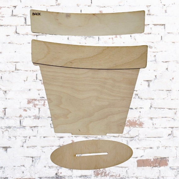 Bucket Base DIY Interchangeable Decor - Wood Blank for Painting