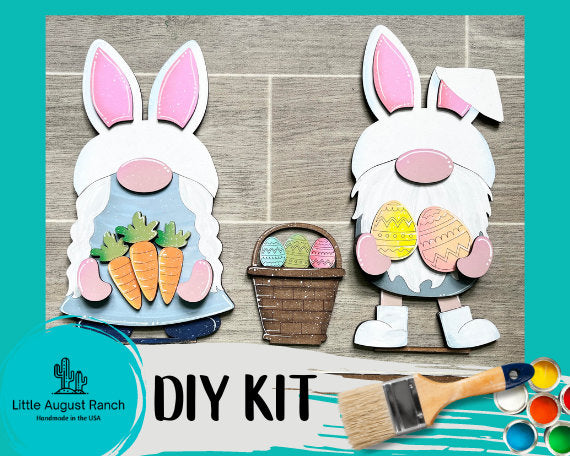 Easter Little August Ranch Freestanding Wood Gnome Outfits- Bunny Interchangeable Gnomes - DIY Paint and Decorate Yourself.