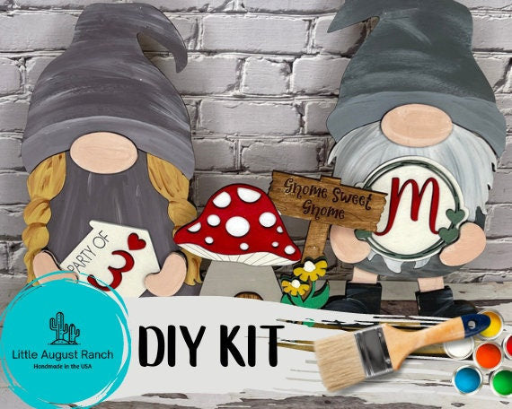 Freestanding Wood Gnome - BASE Set - Interchangeable Gnomes - DIY Paint and Decorate Yourself -PERSONALIZED Gnomes