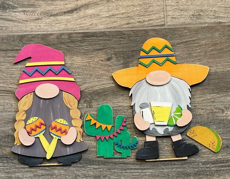 Fiesta Freestanding Wood Gnome Outfits- Cinco de Mayo Interchangeable Gnomes