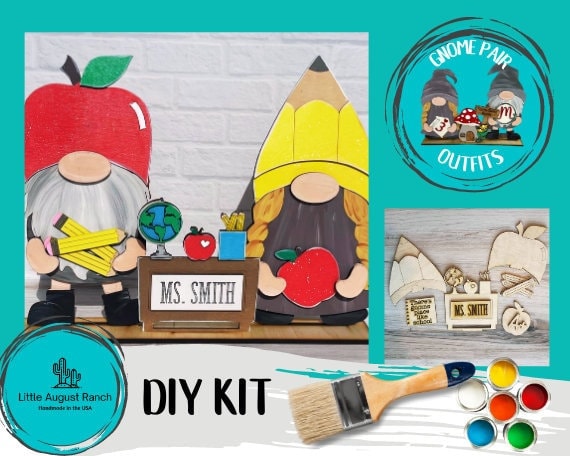 School Freestanding Wood Gnome Outfits- Teacher Interchangeable Gnomes