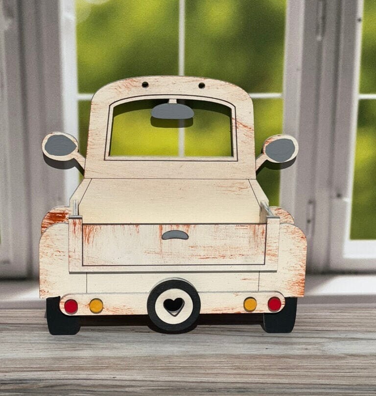 Standing Vintage Back of Truck DIY - Base for Interchangeable Inserts - Tiered Tray Decor - Paint it Yourself Kit