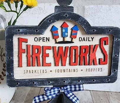 DIY fireworks Interchangeable Sign - Drop in Frame