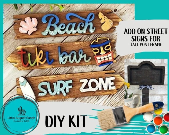 DIY Beach Tiki Interchangeable Sign - Add on Street Signs