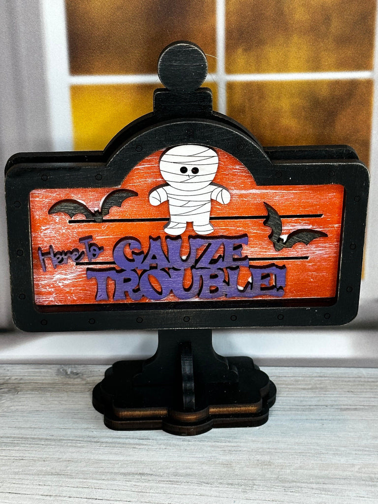 Hallowen Mummy DIY Interchangeable Sign - Drop in Frame