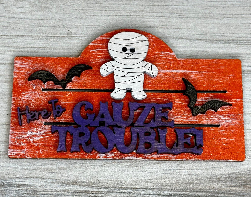 Hallowen Mummy DIY Interchangeable Sign - Drop in Frame