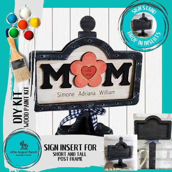 Mom Personalized Option DIY Interchangeable Sign - Drop in Frame