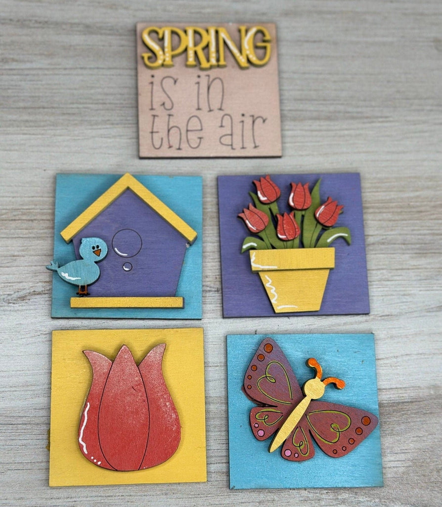 Spring Tiny Tile for Interchangeable Frame Wood Decor - DIY home Decor