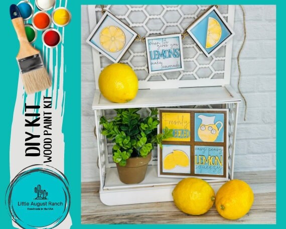 Lemon Tiny Tile for Interchangeable Frame Wood Decor - DIY home Decor