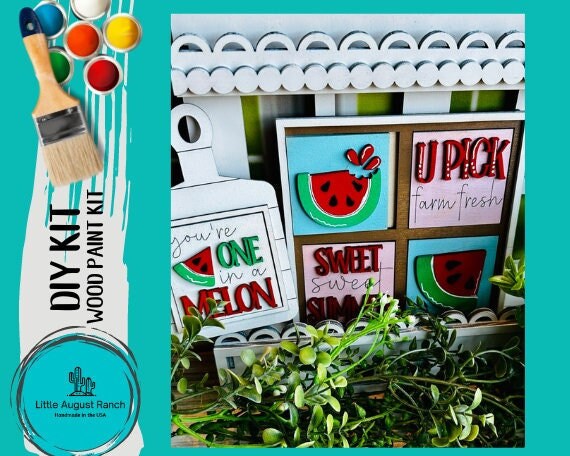 Watermelon Tiny Tile for Interchangeable Frame Wood Decor - DIY home Decor