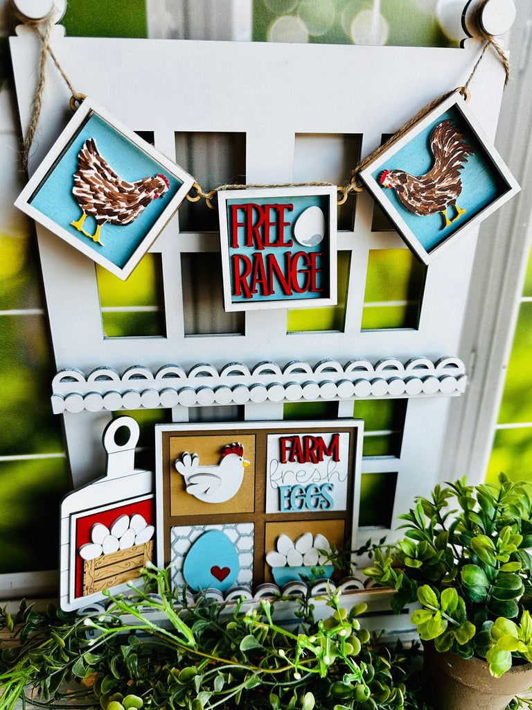 Chicken Tiny Tile for Interchangeable Frame Wood Decor - DIY home Decor