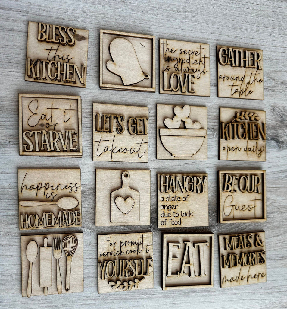 Kitchen Tiny Tile for Interchangeable Frame Wood Decor - DIY home Decor