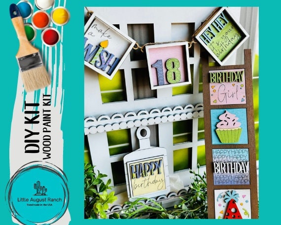 Birthday Tiny Tile for Interchangeable Frame Wood Decor - DIY home Decor