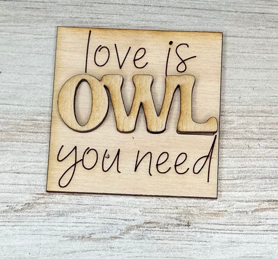 Owl Valentine DIY Leaning Ladder Insert Kit - Wood Blanks for Painting and Crafting