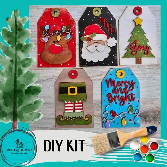 DIY Christmas Stocking Tags - Traditional Christmas Tree Ornament