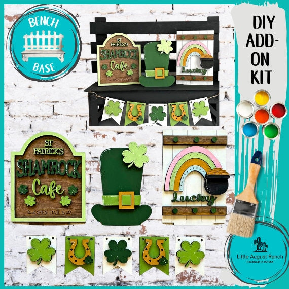 St Patrick Insert for our Bench Interchangeable Shelf Pieces , Decor for Shelf - Wood Blanks for Crafting and Painting