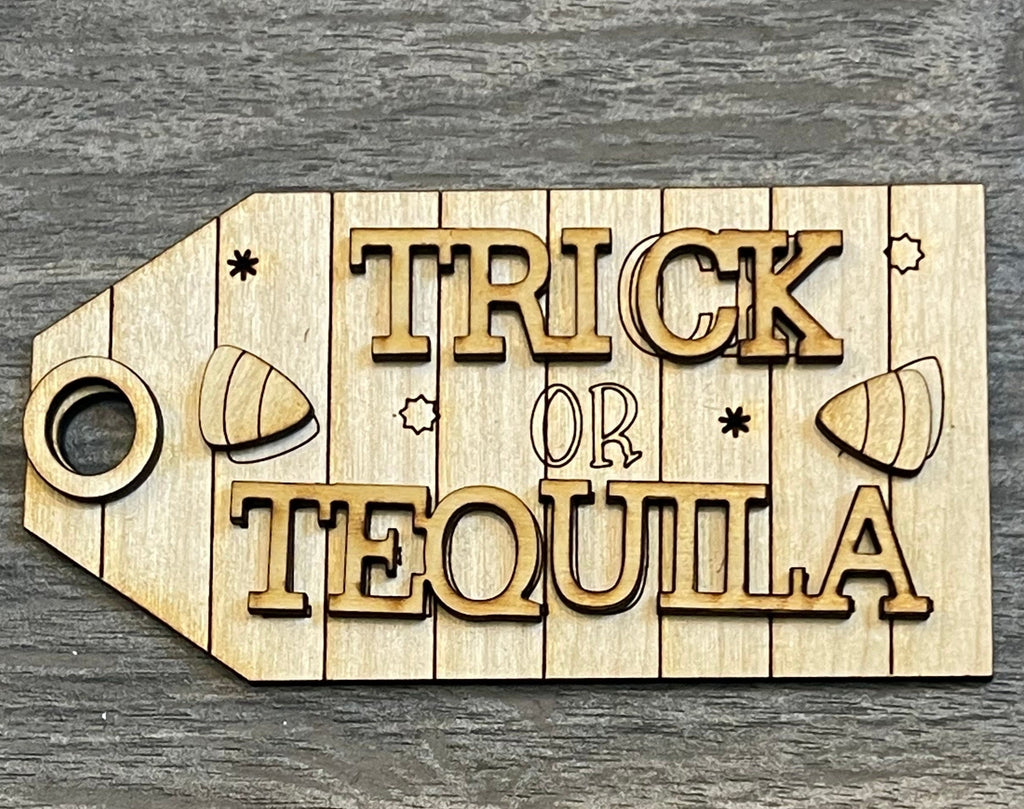 DIY Halloween Margarita- Tequila Halloween Tier Tray Bundle - Paint it Yourself - Halloween Wood Blanks