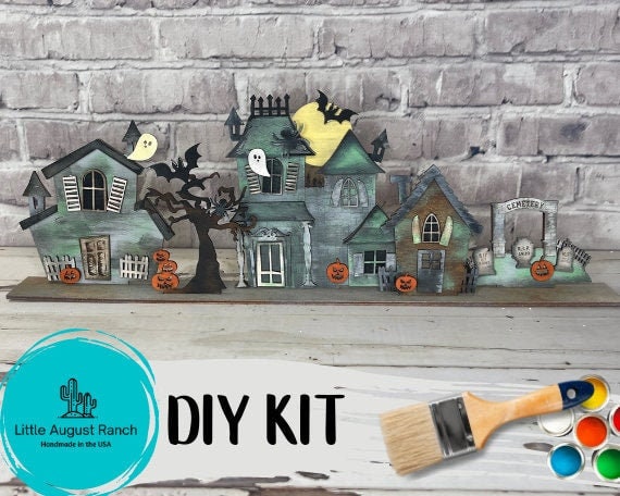 DIY Halloween Village Standing Pieces - Haunted Village