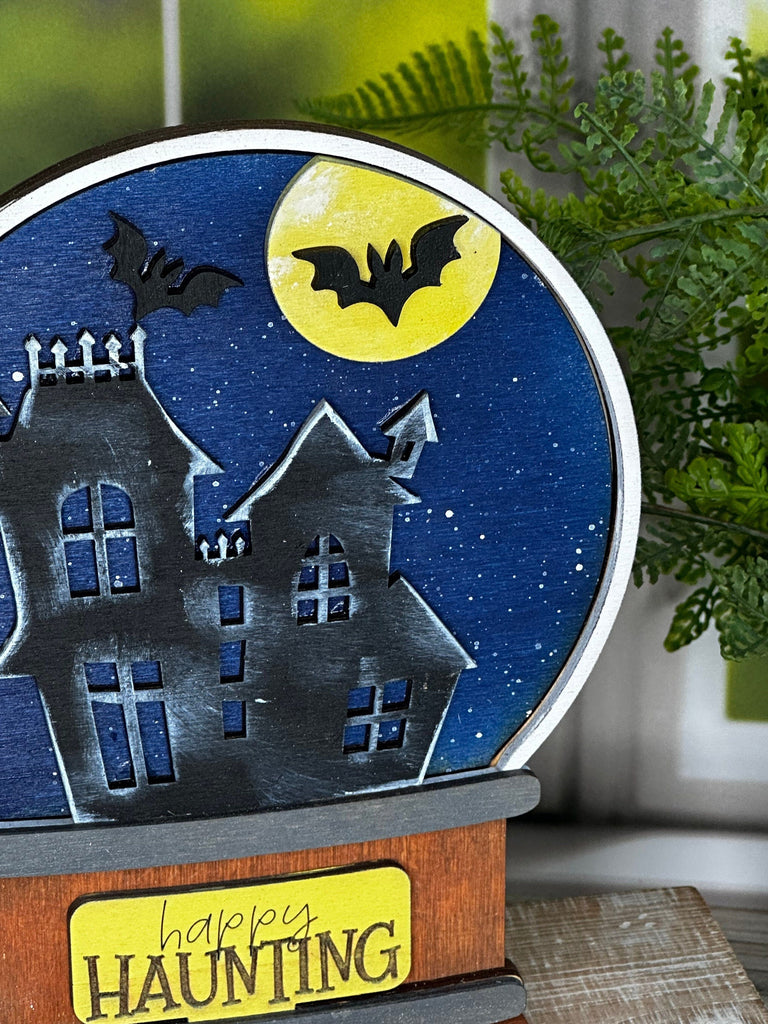 Halloween Insert for Snow Globe DIY Interchangeable Decor Inserts - Wood Paint Kit