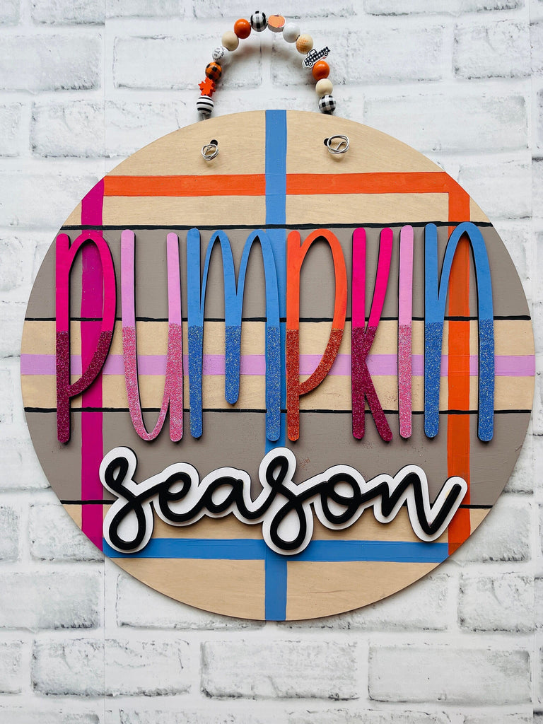 Pumpkin Season Decor - Round Door/Wall Hanger Fall