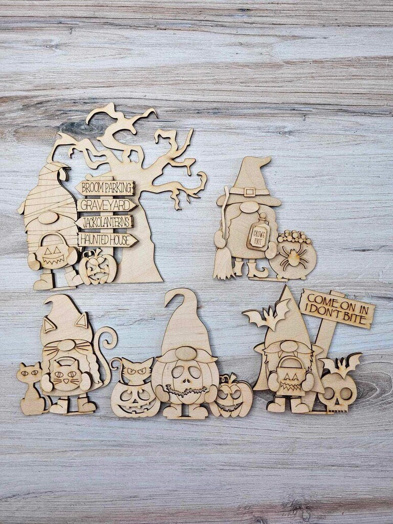 DIY Halloween Standing Gnome Kit - Tiered Tray Gnome