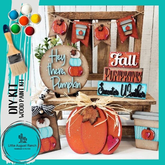 Hello Pumpkin Fall DIY Kit - Wood Blanks for Painting