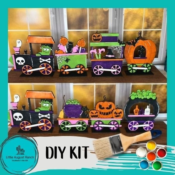 Halloween Train Set - Wood Blanks for Crafting and Painting