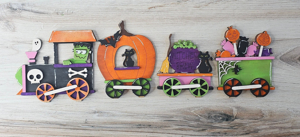 Halloween Train Set - Wood Blanks for Crafting and Painting