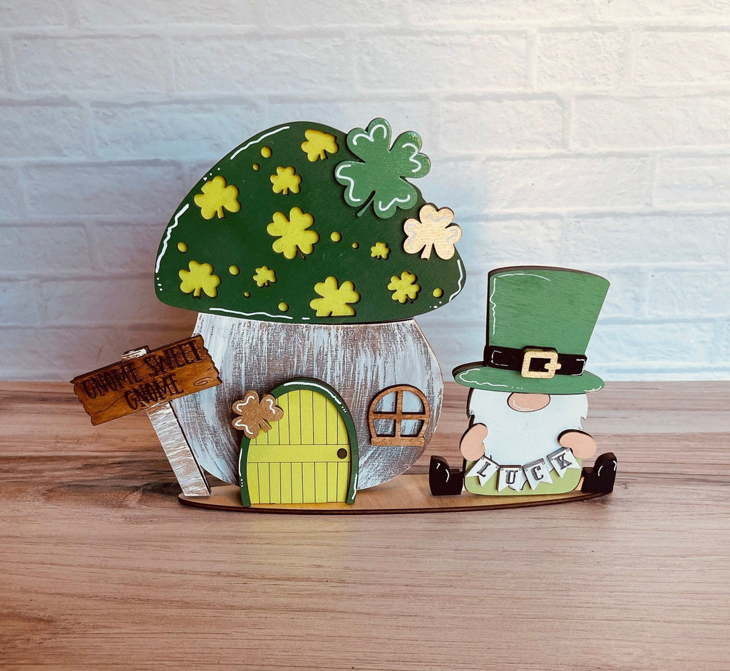 Mushroom DIY Interchangeable Decor Inserts - Wood Paint Kit - St Patrick