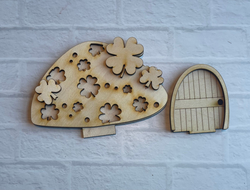 Mushroom DIY Interchangeable Decor Inserts - Wood Paint Kit - St Patrick