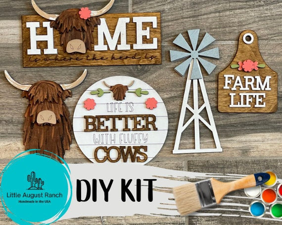 Highland Cow Tiered Tray DIY- Farm Tier Tray Bundle