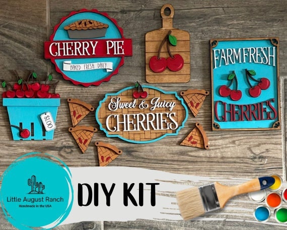 Cherry Tiered Tray DIY Paint Kit - Cherry Pie Wood Blanks