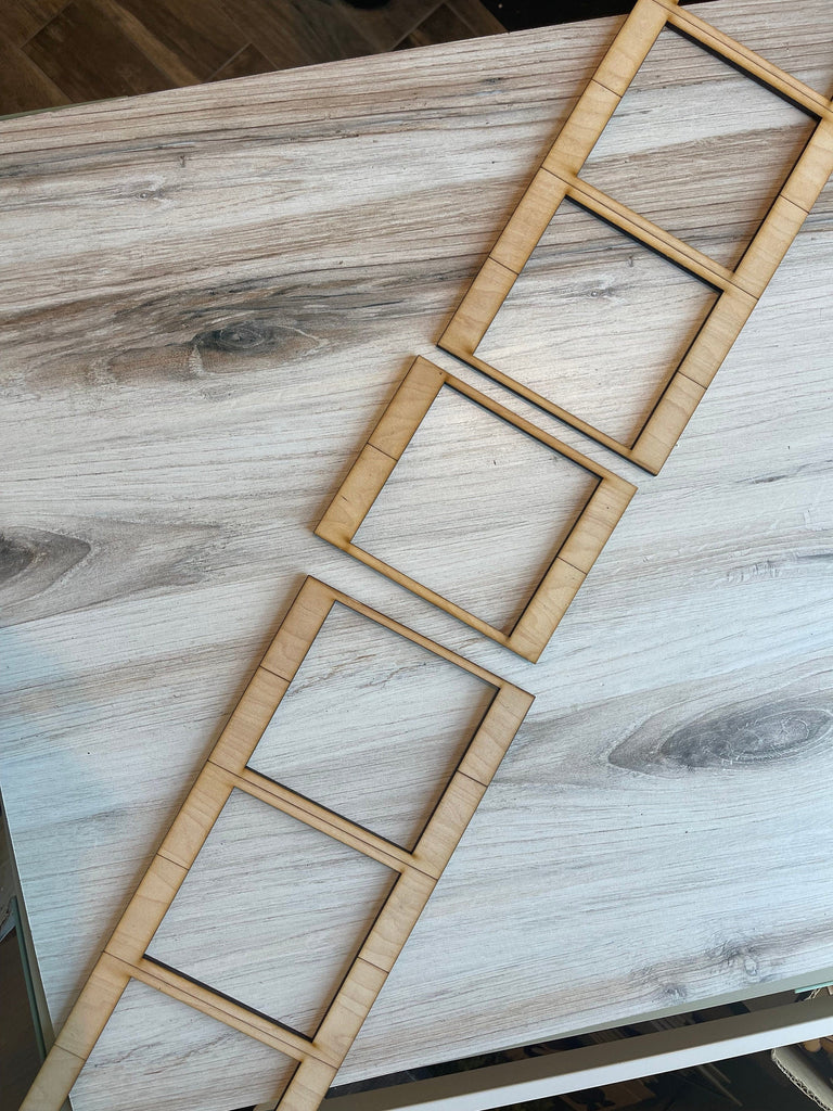 Leaning Frames for Interchangeable Wood Tiles - 7 Tile Frame