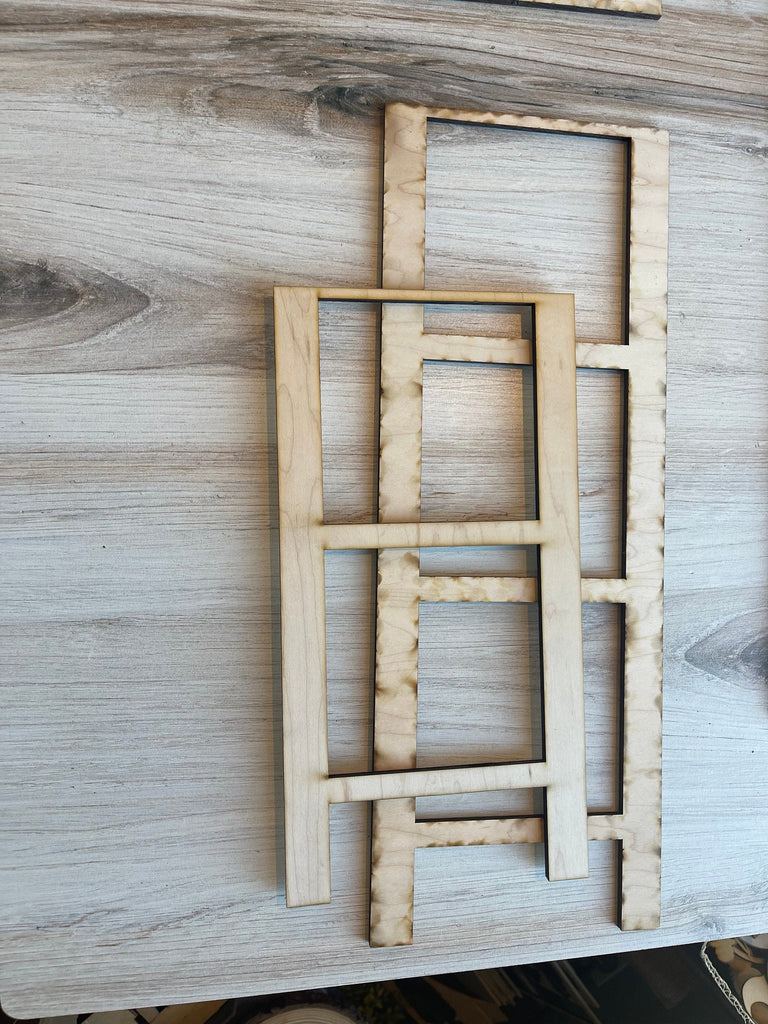 Leaning Frames for Interchangeable Wood Tiles - 7 Tile Frame