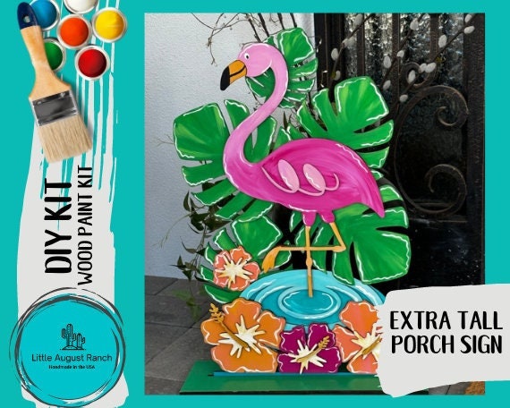 Flamingo Porch Sign - Hello Summer Beach Decor