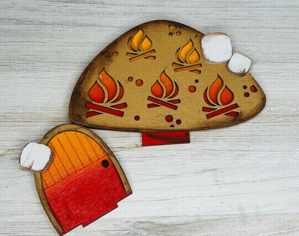 S&#39;More Campfire DIY Interchangeable Decor Inserts - Wood Paint Kit